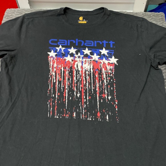 Carhartt graphic logo T-shirt size extra large USA flag graphic 4th of July tee - Picture 1 of 9